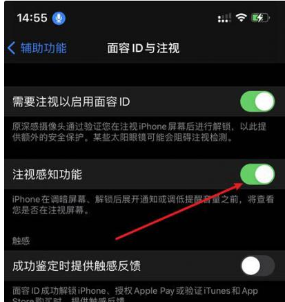 邯郸苹果14维修网点分享iPhone14注视感知功能有什么用 