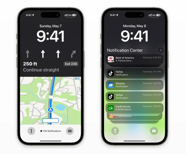 邯郸苹果维修服务分享iOS17锁屏地图导航半屏显示长什么样 
